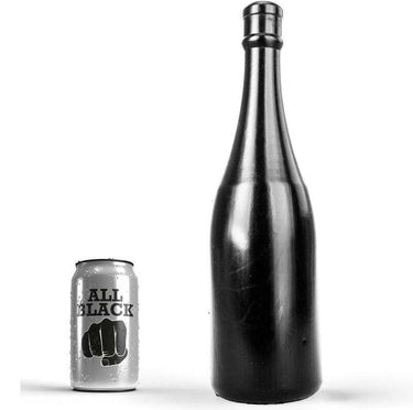 Plug anale All Black a forma di bottiglia di champagne, impermeabile e sicuro